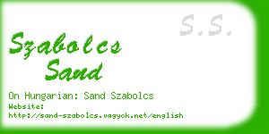 szabolcs sand business card